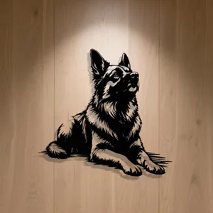 German Shepherd Metal Wall Art – Alsatian Dog Garden  Decor