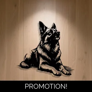 German Shepherd Metal Wall Art – Alsatian Dog Garden  Decor