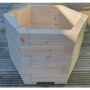 Hexagonal Wooden Garden Planter - 40cm x 35cm