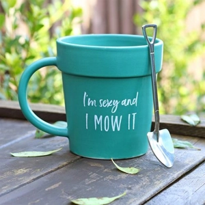 Terracotta Plant Pot Mug with Shovel Spoon – Fun Gift for Gardeners
