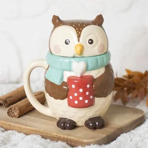 Oliver Owl Lidded Mug – Ceramic Woodland Mug