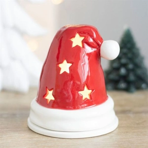 Festive Santa Hat Incense Cone Burner and Tea light Holder