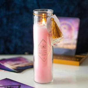 Mystical Rose Tube Candle with Rose Quartz Crystals – Self-Love & Confidence