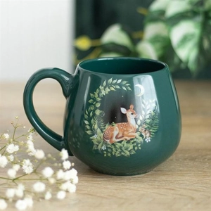 Woodland Fawn & Bunny Ceramic Mug – Enchanting Animal Lover Gift