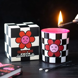 Sad Flower Checkerboard Candle with Coconut Rose Scent