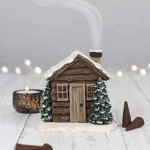 Charming Log Cabin Incense Cone Burner for Cosy Winter Nights