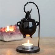 Hanging Cauldron Oil Burner – Witchy Metal Fragrance Holder for Home Décor