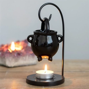 Hanging Cauldron Oil Burner – Witchy Metal Fragrance Holder for Home Décor