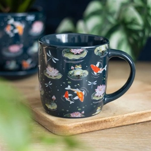Frog & Koi Lily Pond Ceramic Mug – A Sip of Serenity