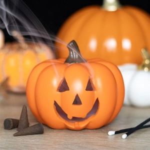 Jack-O’-Lantern Incense Cone Holder – Halloween Pumpkin Home Fragrance Decor