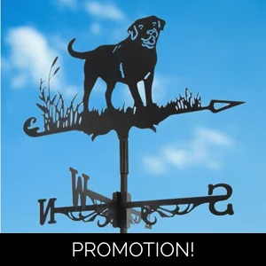 Labrador Weathervane – Metal Dog Garden Wind Direction Decor