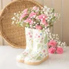 Floral Ceramic Indoor Welly Boot Planter
