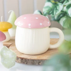 Pink Mushroom Mug 350ml – Toadstool Ceramic Novelty Cup