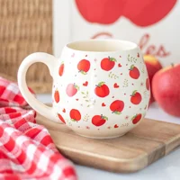 Apple Print Mug 550ml – Ceramic Cottagecore Coffee Cup