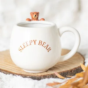 Sleepy Bear Mug 3D Ceramic Cup – Cute Animal Coffee Mug