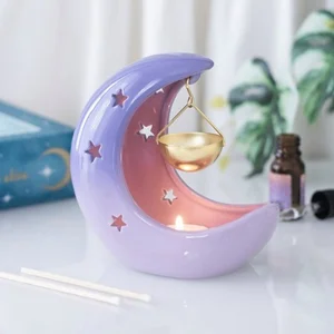Purple Pastel Crescent Moon Hanging Oil Burner