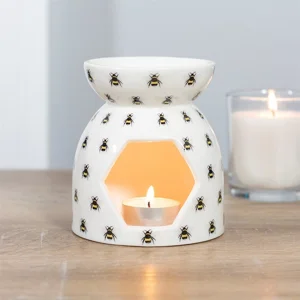 Bee Print Oil Burner – Ceramic Wax Melt & Tealight Warmer