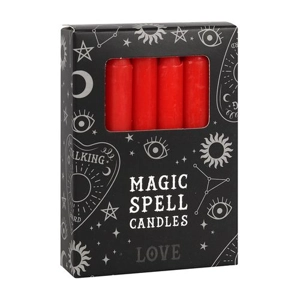 Pack of 12 Red Spell Candles - Love, Romance, and Vitality