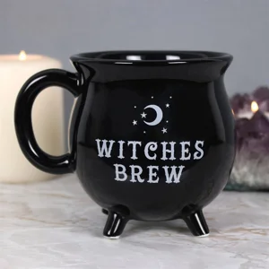 Witches Brew Cauldron Mug – Black Gothic Coffee Cup
