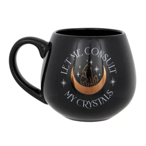 Let Me Consult My Crystals Mug 500ml – Black Celestial Cup