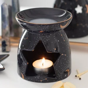 Purple Constellation Oil Burner – Gold Star Design for Wax Melts & Oils