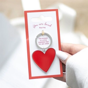 Red Heart Enamel Keyring