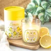 Lemon Scented Glass Candle with Wooden Lid – Citrus Home Fragrance Gift