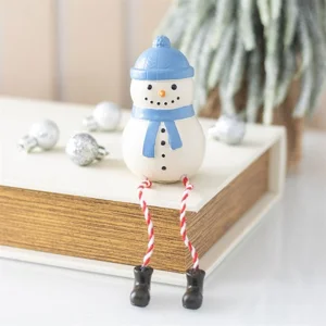 Snowman Shelf Sitter Ornament – Christmas Dangling Leg Decoration