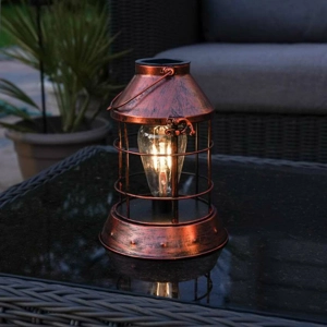 Solar Copper Filament Effect LED Lantern