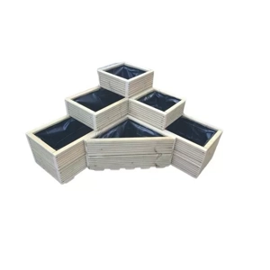 3 Tiered L Shape Corner with Triangle Wooden Decking Planter