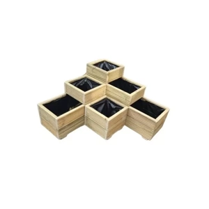 3 Tiered L Shape Corner with Square Wooden Decking Planter