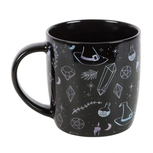 Black Crystal Magic Mug – Mystical Ceramic Potion Cup, 360ml