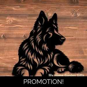 German Shepherd Metal Wall Art – Alsatian Dog Garden & Fence Décor