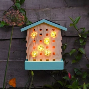 Solar Insect Bee Hive Hotel with Solar Lights