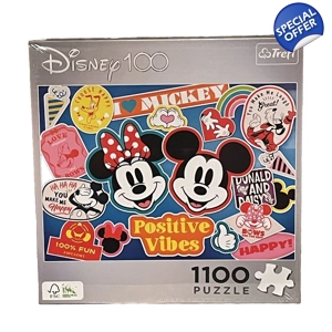 Trefl Disney 100 Positive Vibes Puzzle: Mickey & Minnie - 1100 Pieces