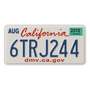 6TRJ244 California Replica USA License Number Plate Metal Aluminium