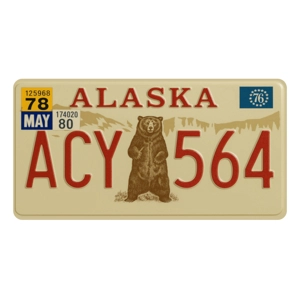 ACY564 Alaska Replica USA License Number Plate Metal Aluminium