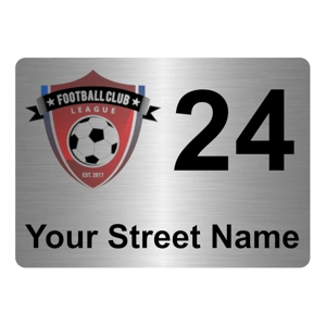 A5.12 Custom Personalised Address Street Football Metal Aluminium Plaque Sign