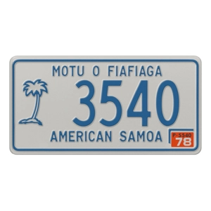 3540 American Samoa Replica USA License Number Plate Metal Aluminium 3540 American Samoa Replica USA License Number Plate Metal Aluminium