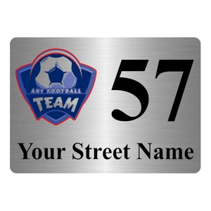 A5.13 Custom Personalised Address Street Football Metal Aluminium Plaque Sign