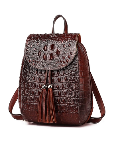 Crocodile texture pure leather bag
