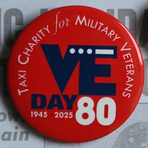 VE Day 80 Plastic Button Badge VE Day 80 Plastic Button Badge