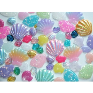 10 pcs Shells Mixed Flatback Sea Side Large & Small AB Ombre Beach Craft Kit DIY CHOOSE