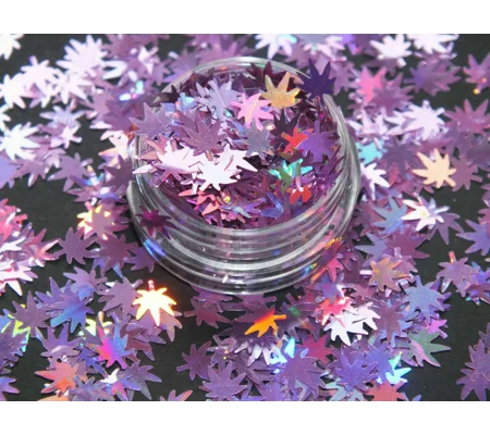 20g Pink Metalic Weed Leaf Cannabis Nail Art Glitter Slime Sequins Craft DIY
