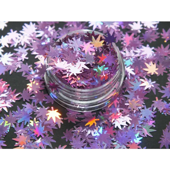20g Pink Metalic Weed Leaf Cannabis Nail Art Glitter Slime Sequins Craft DIY
