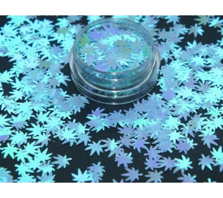 20g Blue Metalic Weed Leaf Cannabis Nail Art Glitter Slime Sequins Craft DIY