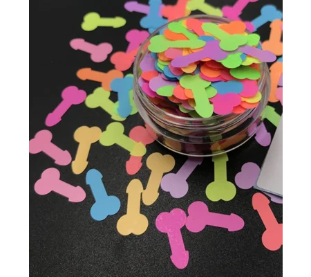 20g NEON Multi Colour Penis No Sperm Cock Nail Art Glitter Slime Sequins Craft DIY RUDE