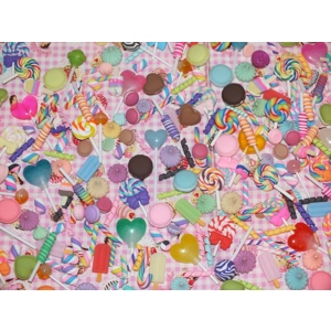 Candy Time Lollipops Flumps Macaroon Cakes Mixed Candy Resin & Clay Sweets Fake Flatback Food Dolls