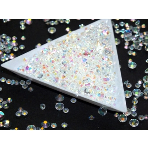 Crystal Clear AB Sparkle Mixed 1000pc Acrylic Resin JELLY Rhinestone Gems Nail