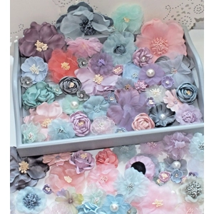New Colours Shabby Chic Pastel Faux Silk Satin Fabric Flowers for Craft Hair Bows